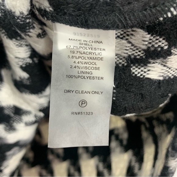 NWT Vince Camuto Textured Houndstooth & Faux Leather Button Down Jacket - Picture 10 of 12